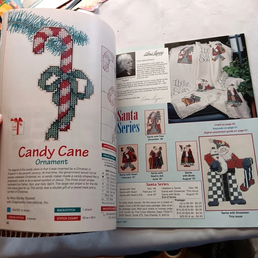 Cross Stitcher Magazine‎ April 1997  Easter Spring Patterns Sampler Angel Xmas +
